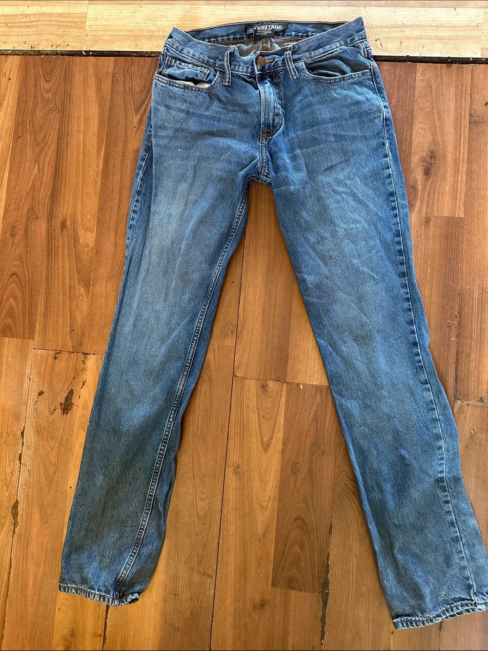Vintage Men's Light Blue Straight Jeans